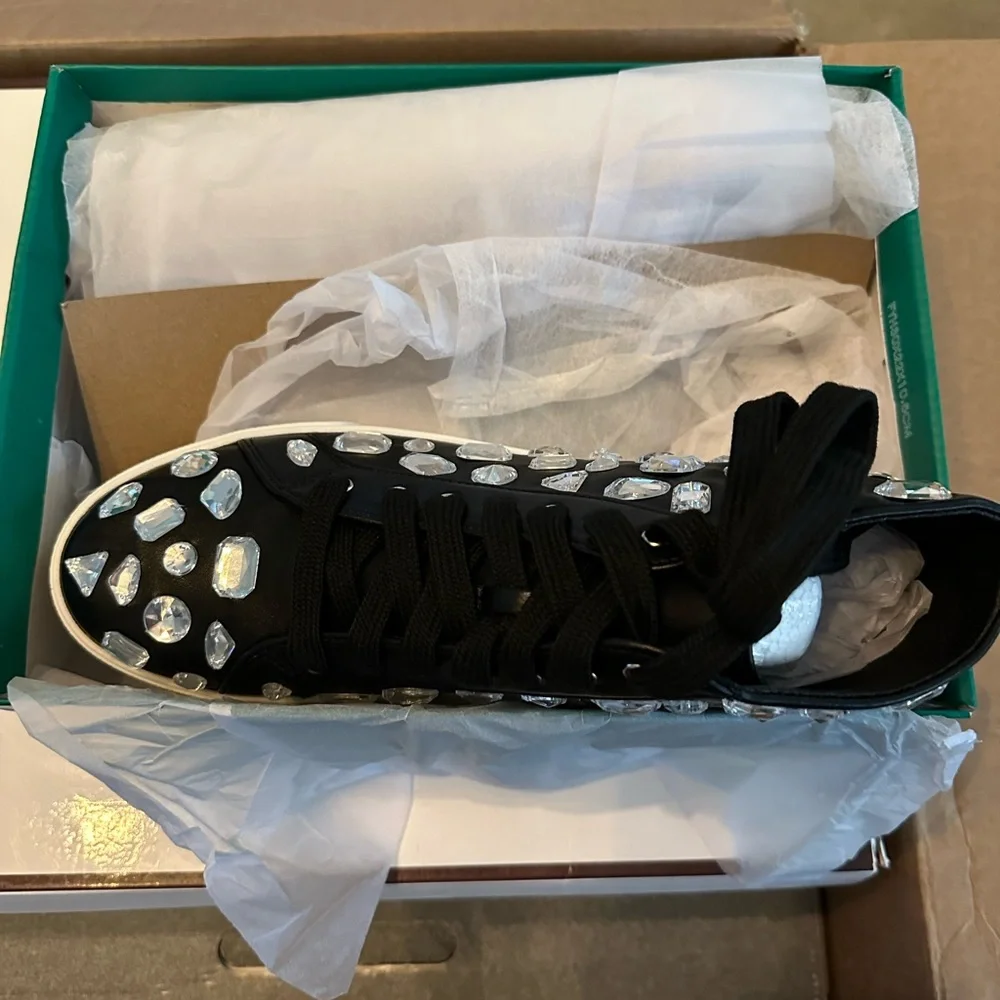 Black and Silver Rhinestone Sneakers 9 - Picture 5 of 5